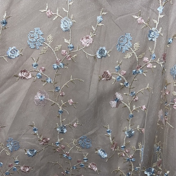 Floral Tulle Beige Dress with Bows - Brand New - Picture 3 of 3